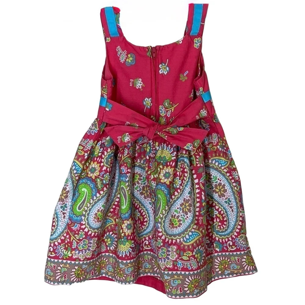 Bonnie Jean A Line Dress Toddler Girls 4T Pink Paisley Sleeveless Casual Summer